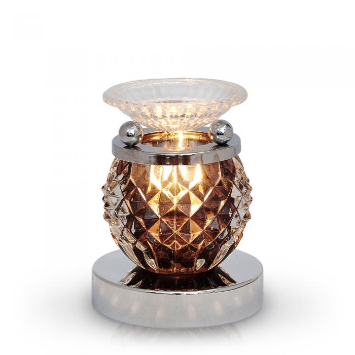 Glass Geo Touch Oil Warmer Black