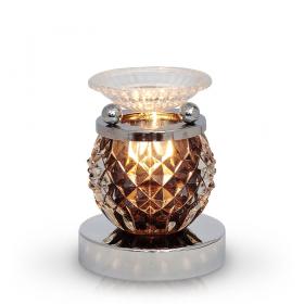 Glass Geo Touch Oil Warmer Black