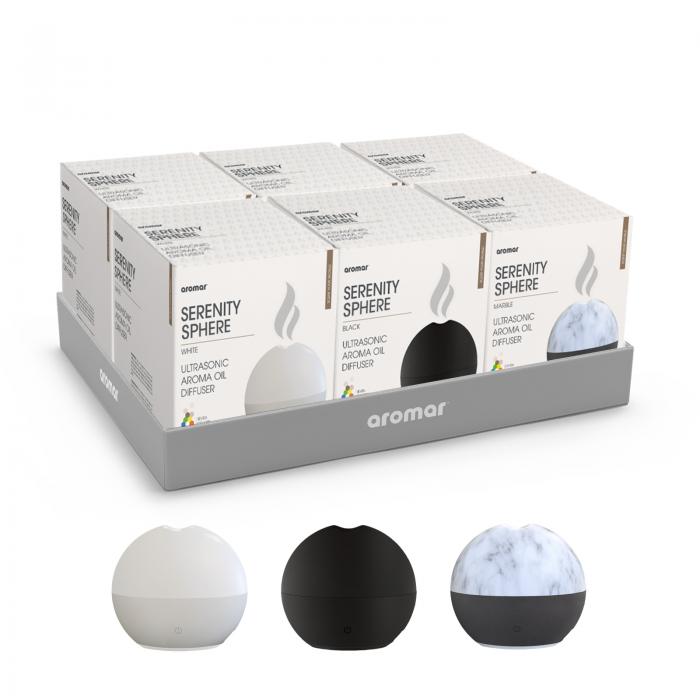 Serenity Sphere Tray Diffuser 100ML / Sold in trays of 6 units, 2 of each color