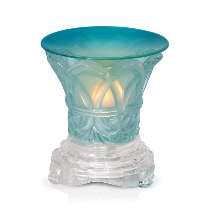 Blue Swirled Light Dimming Oil Warmer