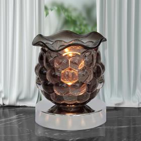 Glass Globe Touch Oil Warmer Black Abstract Image