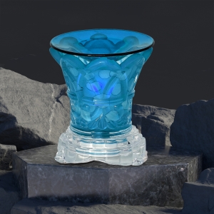 Blue Swirled Light Dimming Oil Warmer Abstract Image