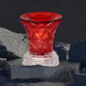 Red Swirled Light Dimming Oil Warmer Abstract Image