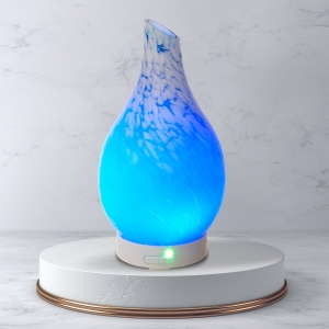 Hydria Abstract Glass Diffuser Blue on Stand