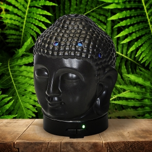 Buddha Head Black Ceramic Diffuser Abstract Image