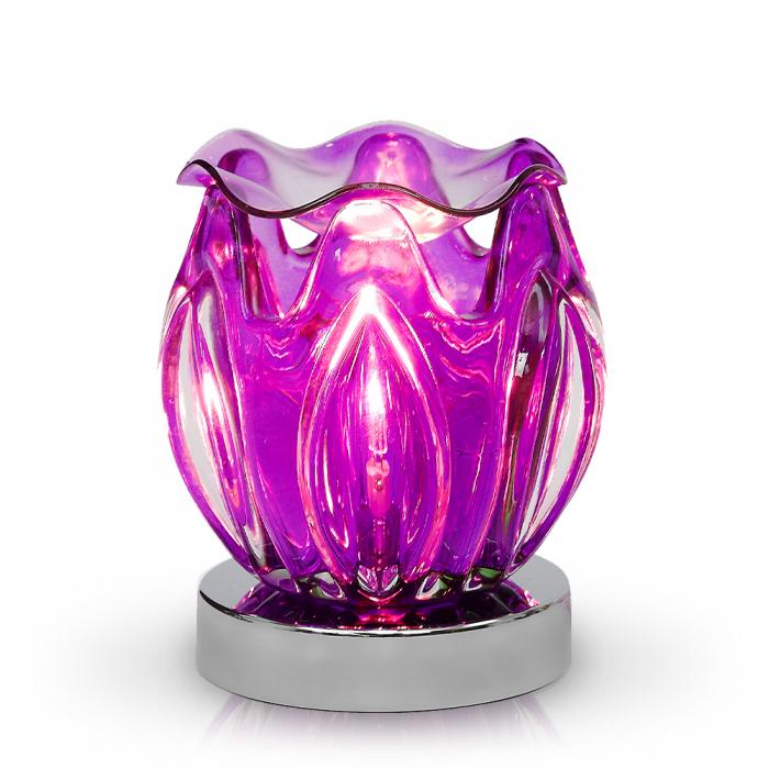 Glass Petal Touch Oil Warmer Purple